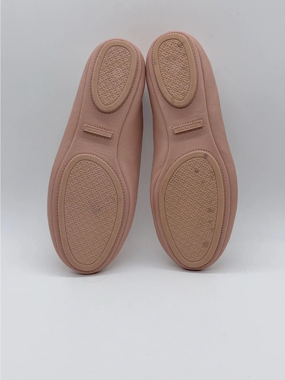 Tory Burch Minnie Leather Travel Ballet Flat Pink Brick size 9